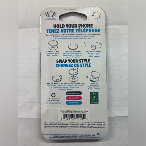 Pop Socket retractable phone holder for iPhone or Android mountain air NIB - Picture 3 of 3